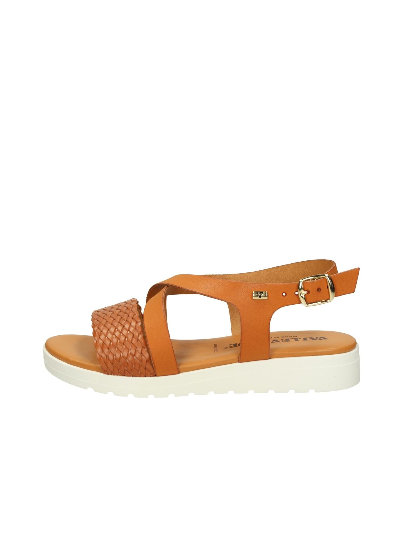 Sandali Valleverde Donna Con Fibbia: Tacco A Zeppa 5 Cm, In Pelle Sintetica E Fodera In Pelle, Made In Italy